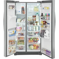 Frigidaire 22.3 Cu. Ft. Stainless Steel Counter Depth Side-By-Side Refrigerator | Electronic Express