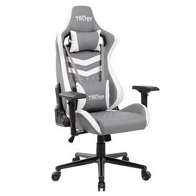RTA Products Techni Sport Ergonomic High Back Gaming Chair - Gray/White | Electronic Express