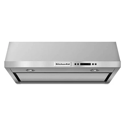 KitchenAid 30 inch Under-the-Cabinet, 4-Speed System Stainless Range Hood | Electronic Express