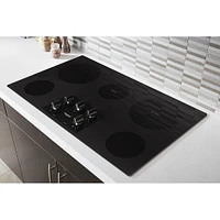 Whirlpool 36 inch Black Electric Ceramic Glass Cooktop with Dual Radiant Element | Electronic Express