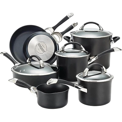 Circulon Symmetry 11-Piece Hard Anodized Aluminum Nonstick Set- Black | Electronic Express