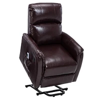 Lifesmart BTL8992A51CH-OBX Luxury Leather Air Power Lift and Recline Massage Chair - Brown | Electronic Express