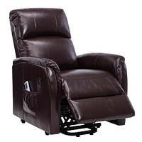 Lifesmart BTL8992A51CH-OBX Luxury Leather Air Power Lift and Recline Massage Chair - Brown | Electronic Express