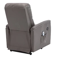 Lifesmart BTL8992A51GR-OBX Luxury Leather Air Power Lift and Recline Massage Chair - Gray - OPEN BOX | Electronic Express
