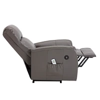 Lifesmart BTL8992A51GR-OBX Luxury Leather Air Power Lift and Recline Massage Chair - Gray - OPEN BOX | Electronic Express