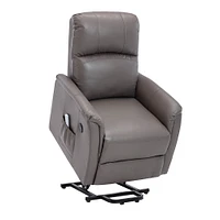 Lifesmart BTL8992A51GR-OBX Luxury Leather Air Power Lift and Recline Massage Chair - Gray - OPEN BOX | Electronic Express