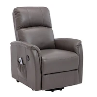 Lifesmart BTL8992A51GR-OBX Luxury Leather Air Power Lift and Recline Massage Chair - Gray - OPEN BOX | Electronic Express