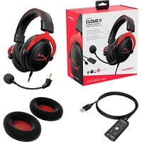 HyperX Cloud II Pro Wired Gaming Headset - Red | Electronic Express