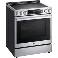 LG Studio LSES6338F-OBX 30 inch 6.3 Cu. Ft. Stainless Slide-In Electric Range | Electronic Express