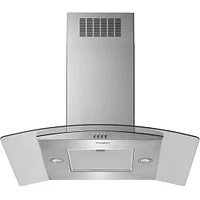 Whirlpool 36 inch Stainless Curved Glass Island Mount Range Hood | Electronic Express