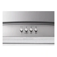 Whirlpool 36 inch Stainless Curved Glass Island Mount Range Hood | Electronic Express