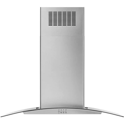 Whirlpool 36 inch Stainless Curved Glass Island Mount Range Hood | Electronic Express