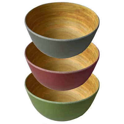 Kole Imports 5 1/2 inch Wide Assorted Color Bamboo with Melamine Bowl | Electronic Express