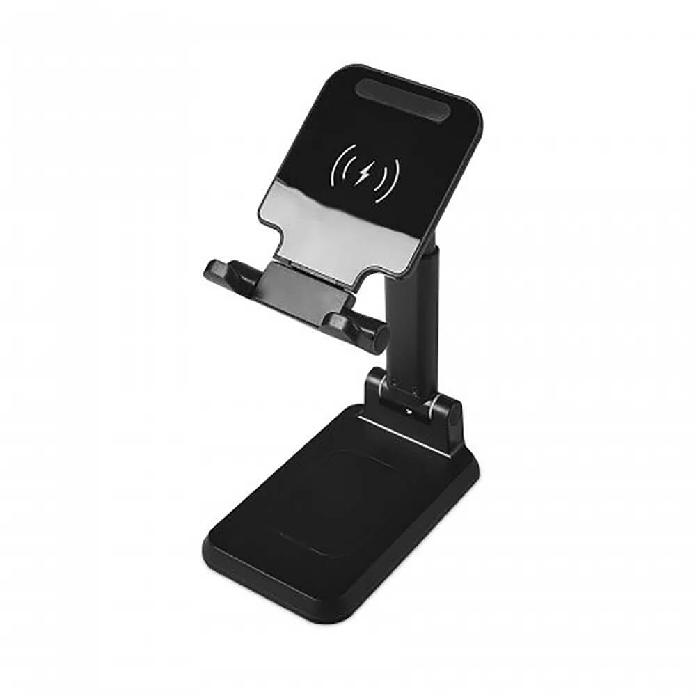 Jensen Foldable Cellphone Stand with Wireless Charging - Black | Electronic Express