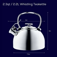 Circulon 48378 2.3-Quart Whistling Stainless Teakettle with Flip-Up Spout | Electronic Express