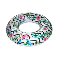 Playtek Tropical Floral Print Tube Inflatable Pool Float | Electronic Express