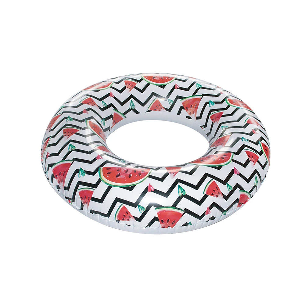 Tropical Watermelon Print Tube Inflatable Pool Float | Electronic Express