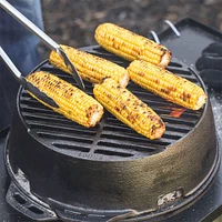 Lodge 12 inch Cast Iron Portable Round Kickoff Grill | Electronic Express