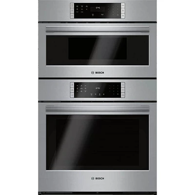 Bosch 30 inch 800 Series Stainless Single Electric Convection Wall Oven w/ Built-In Microwave | Electronic Express