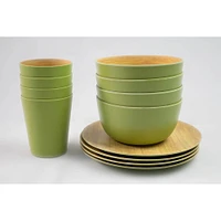 Kole Imports Melamine with Bamboo Dining Set