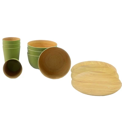 Kole Imports Melamine with Bamboo Dining Set