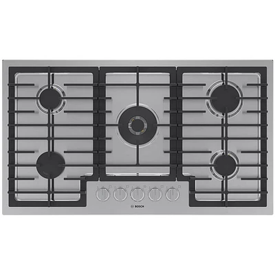 Bosch 36 inch 800 Series Stainless Gas Cooktop | Electronic Express