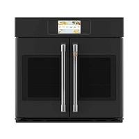 Cafe 30 inch Matte Black Single Convection Smart Electric Wall Oven | Electronic Express