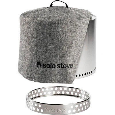 Solo Stove 1.0 Bonfire Bundle: Stand + Shelter - Stainless Steel | Electronic Express