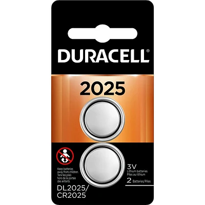 Duracell CR2025 Lithium Coin Battery 2-Pack | Electronic Express