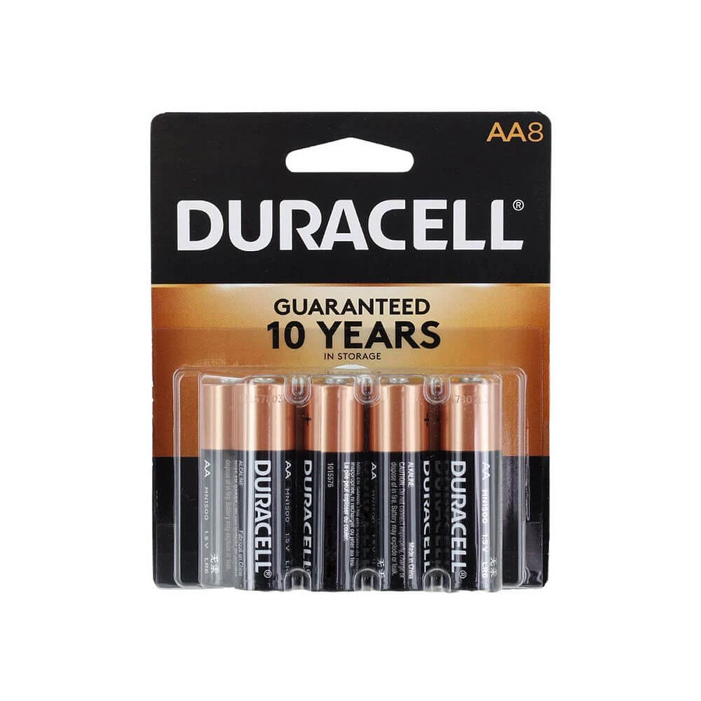 Duracell AA CopperTop Alkaline Batteries 8-Pack | Electronic Express