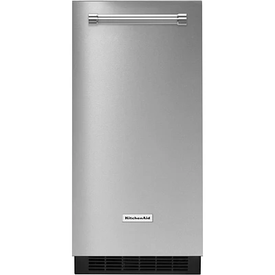 KitchenAid 15 inch 22.8 lb. Stainless Freestanding Icemaker | Electronic Express