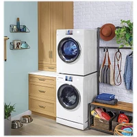 GE 24 inch Washer/Dryer Laundry Pedestal - White | Electronic Express