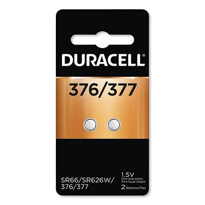 Duracell 376/377 1.5V Button Cell Battery 2-Pack | Electronic Express