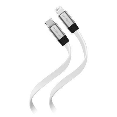 Hypergear 6 Ft. Flexi USB-C to Lightning Flat Cable - White | Electronic Express