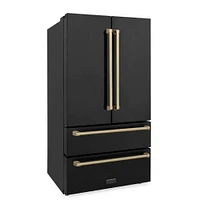 ZLINE 22.5 Cu. Ft. Autograph Edition Black French Door Refrigerator   | Electronic Express