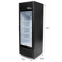 12.5 Cu. Ft. Black Vertical Display Refrigerator | Electronic Express