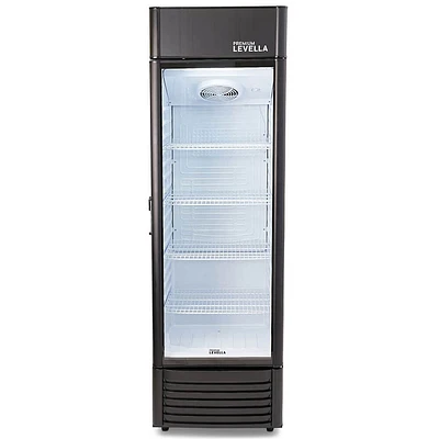 Premium Levella Cu. Ft. Black Vertical Display Refrigerator | Electronic Express