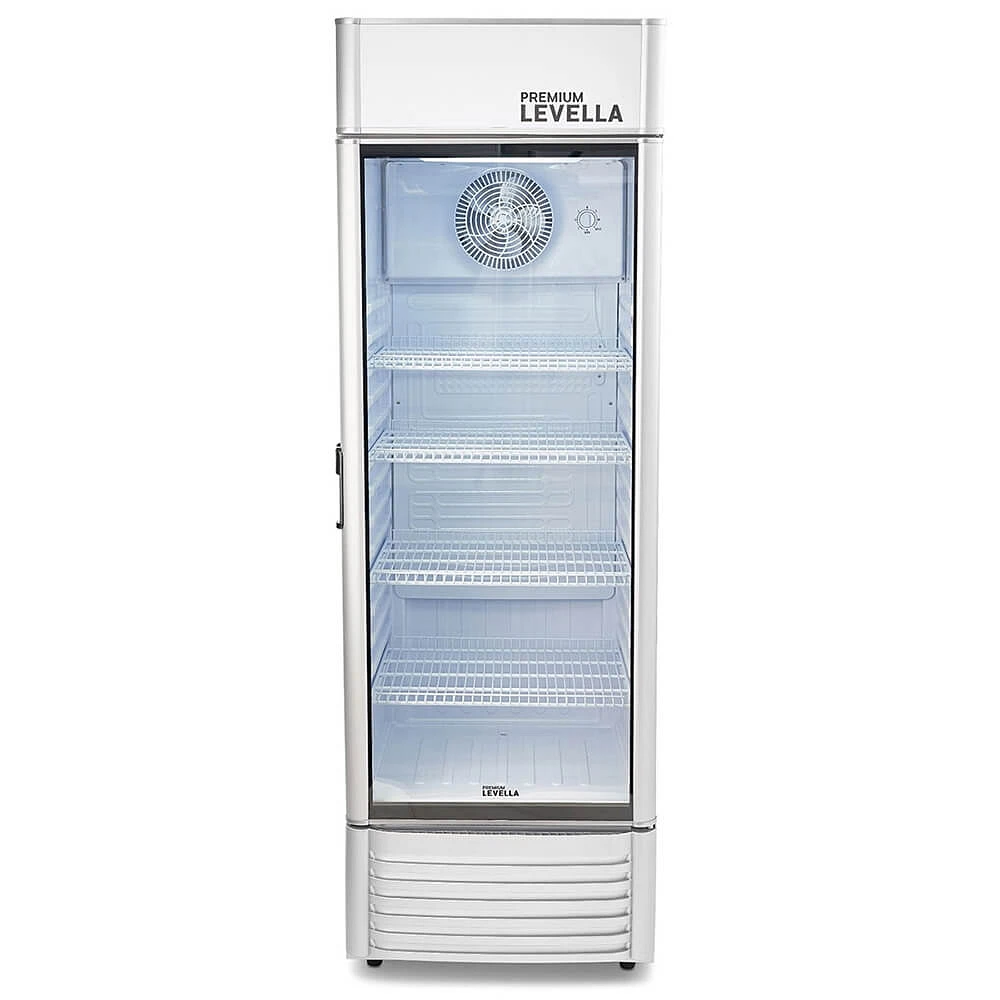 Premium Levella Cu. Ft. Silver Vertical Display Refrigerator | Electronic Express