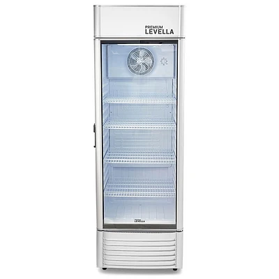 Premium Levella Cu. Ft. Silver Vertical Display Refrigerator | Electronic Express