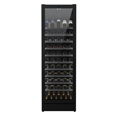 Vintec 24 Inch Black 140 Bottle Multi Temp Wine Cabinet  | Electronic Express