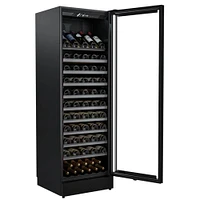 Vintec 24 Inch Black 140 Bottle Multi Temp Wine Cabinet  | Electronic Express