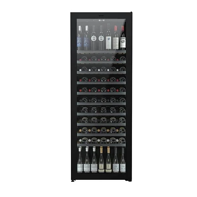Vintec 201 Bottle Black Single/Multi-Temp Wine Cabinet  | Electronic Express