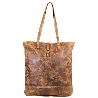 Myra Bags Brown Fleece Leather Tote Bag | Electronic Express