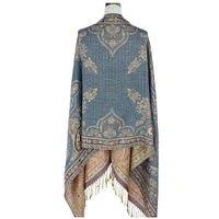 ORIGINAL USA Symmetrical Paisleys on Crest Pashmina - Denim | Electronic Express