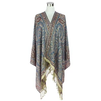 ORIGINAL USA Symmetrical Paisleys on Crest Pashmina - Denim | Electronic Express