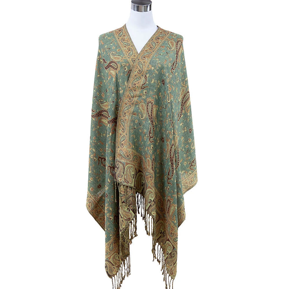 ORIGINAL USA Floral Paisley Pashmina - Green  | Electronic Express