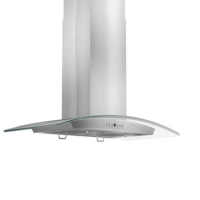 ZLINE 36 Inch Stainless Steel And Glass Externally Vented Range Hood | Electronic Express