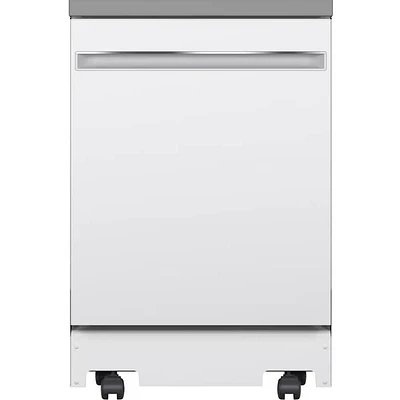 GE 24 Inch White Front Load Portable Dishwasher | Electronic Express