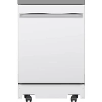 GE 24 Inch White Front Load Portable Dishwasher | Electronic Express