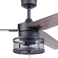 Prominence Home 52 inch Matte Black LED Indoor Cage Ceiling Fan | Electronic Express